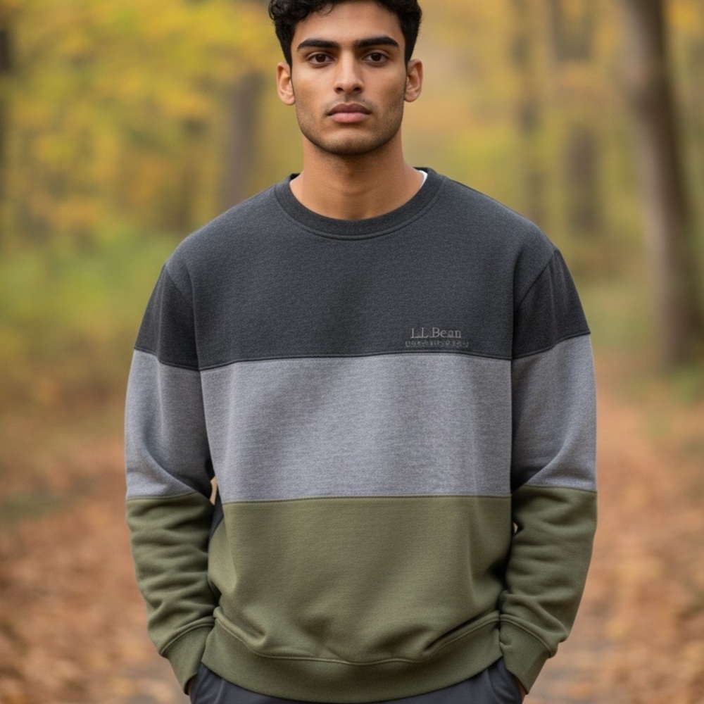 L.L. Bean Men's Crewneck Sweater - Charcoal, Gray, Olive